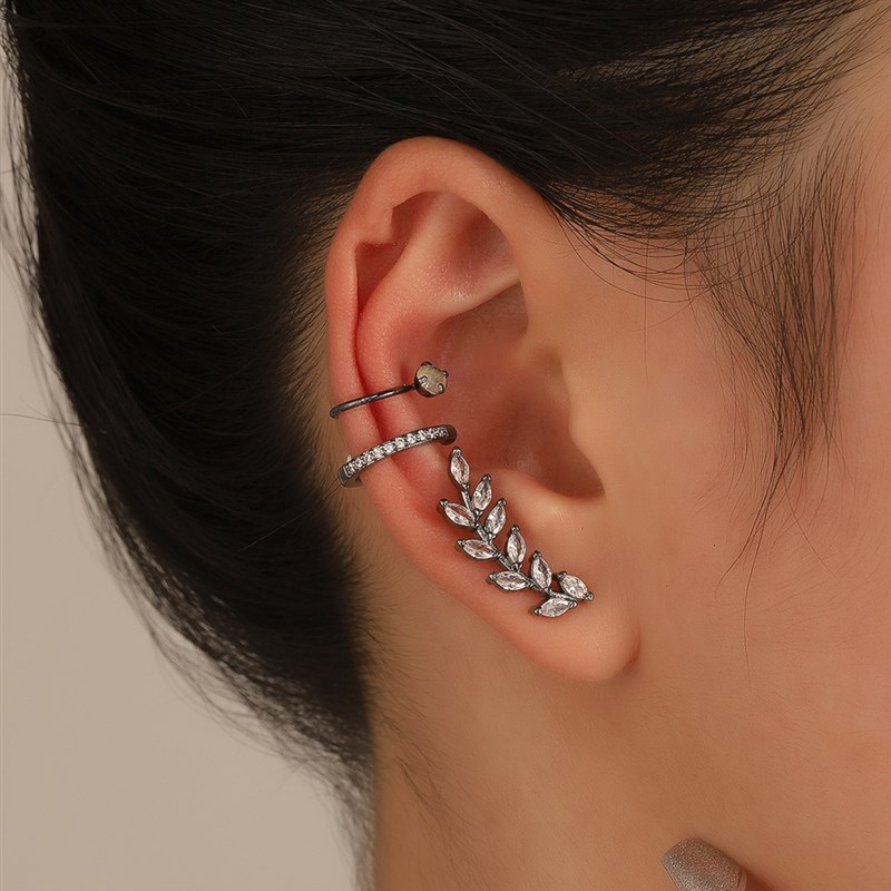 Earring Set Without Pierced Ears Geometric Pearl Zircon Simp
