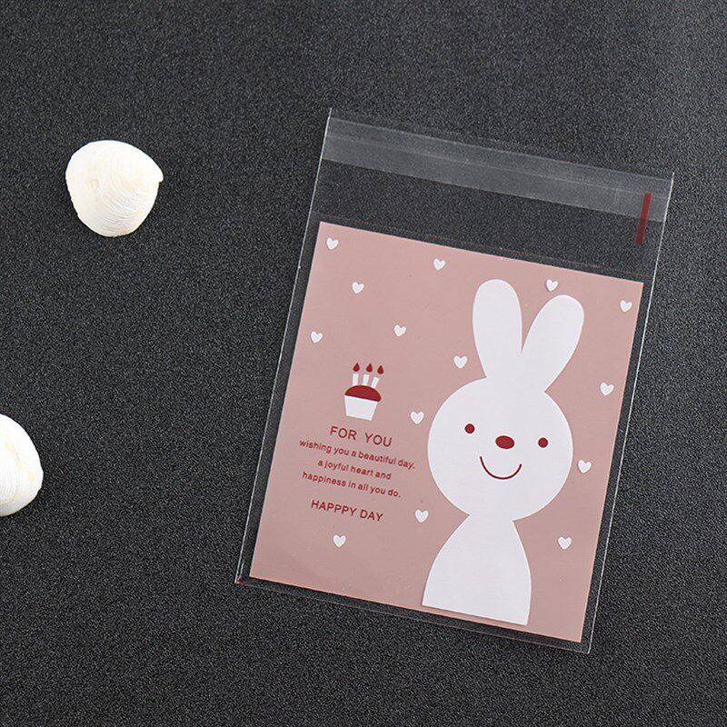 Korean Bakery Packaging Rabbit Selfadhesive Bags Cookie Plas
