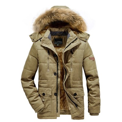 Winter MidLong Padded Coat for Men Plus Velvet Thickening La