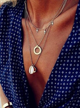 Cross Necklace Shell PendantEuropean and American Style Acce
