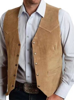Mens Casual OneWord Vest Jacket Yellowstone Slim Suit Vest