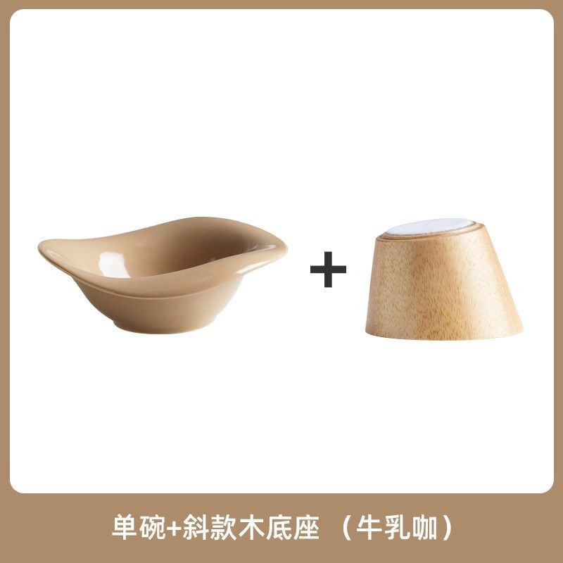 Ceramic Pet Bowl Split Design Antitip Protect Neck For CatsD