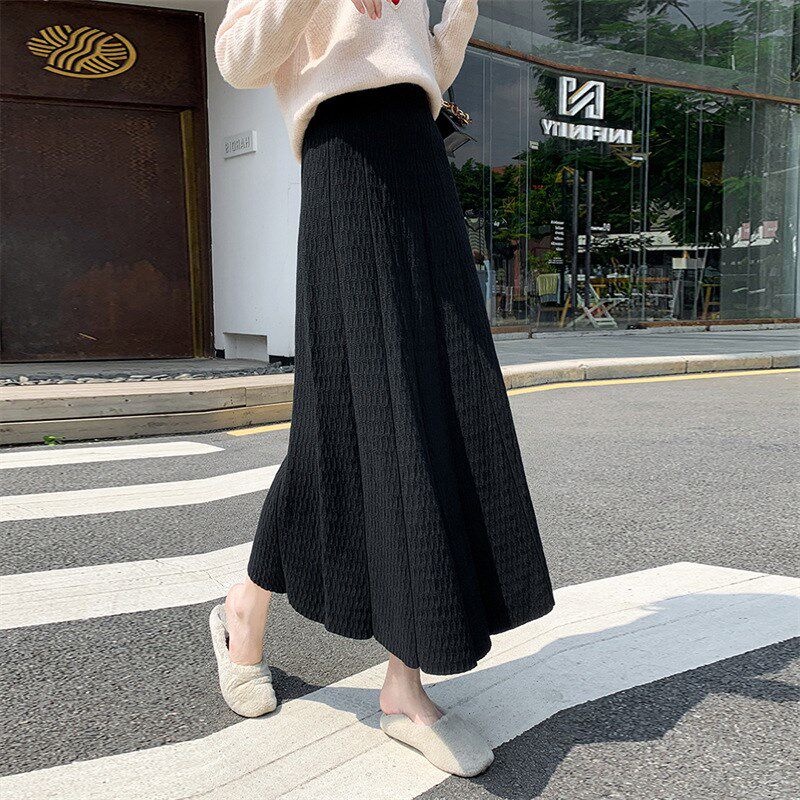 Knitted Skirt Women 2025 Spring Autumn Korean Style Versatil