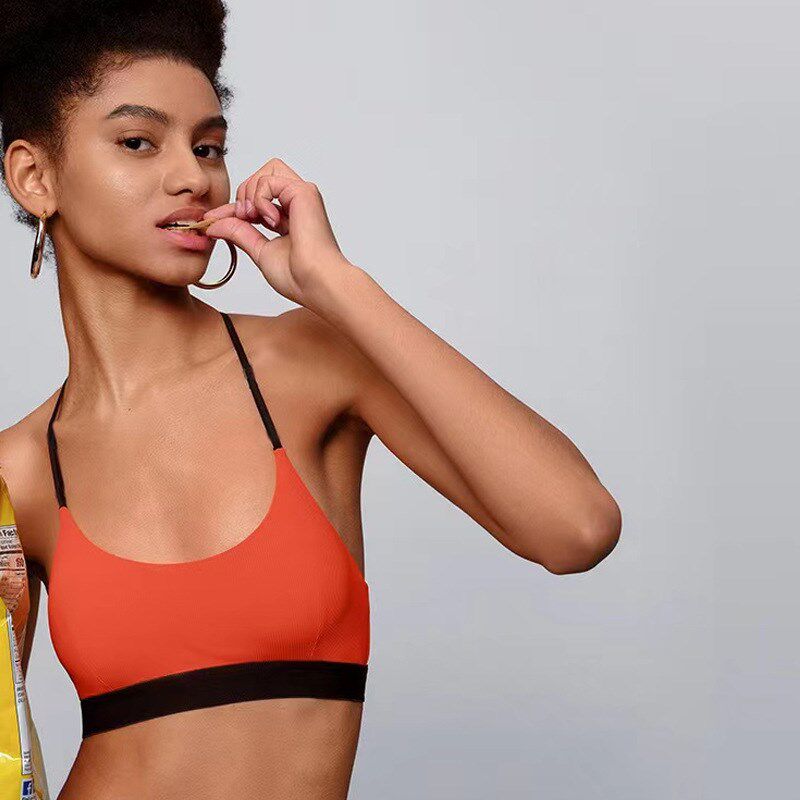 Sports Bra for Women Naked Feeling Beautiful Back Contrast C