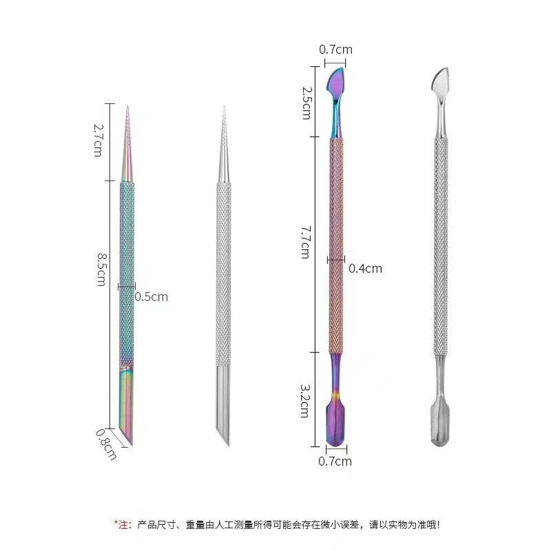 Russian DoubleEnded Steel Cuticle Pusher Beveled Orange Wood