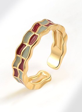 New Morandi Open Glaze Rings Fashionable HighEnd Simple Fing