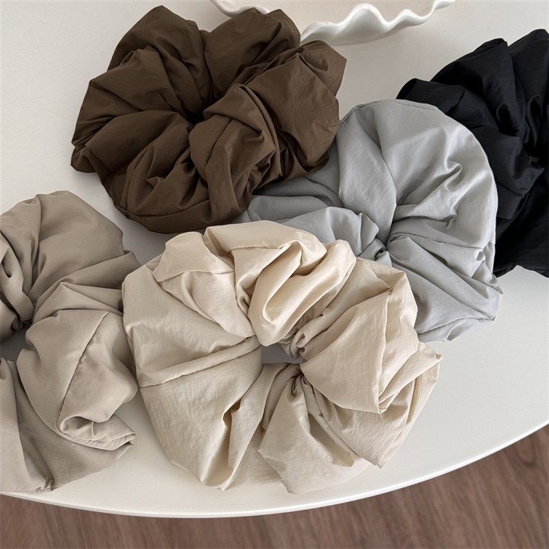 Fluffy Ponytail Holder French Retro Solid Color Premium Elas