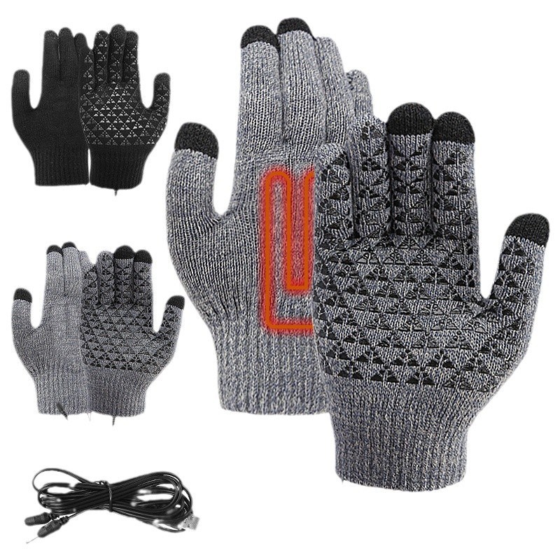 USB Heated Gloves Students Gaming Warmers Thick Full Finger