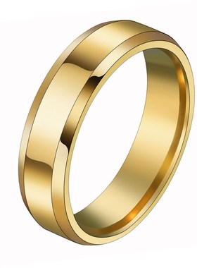 Engravable Double Beveled Rings Titanium Steel Rings for Eur