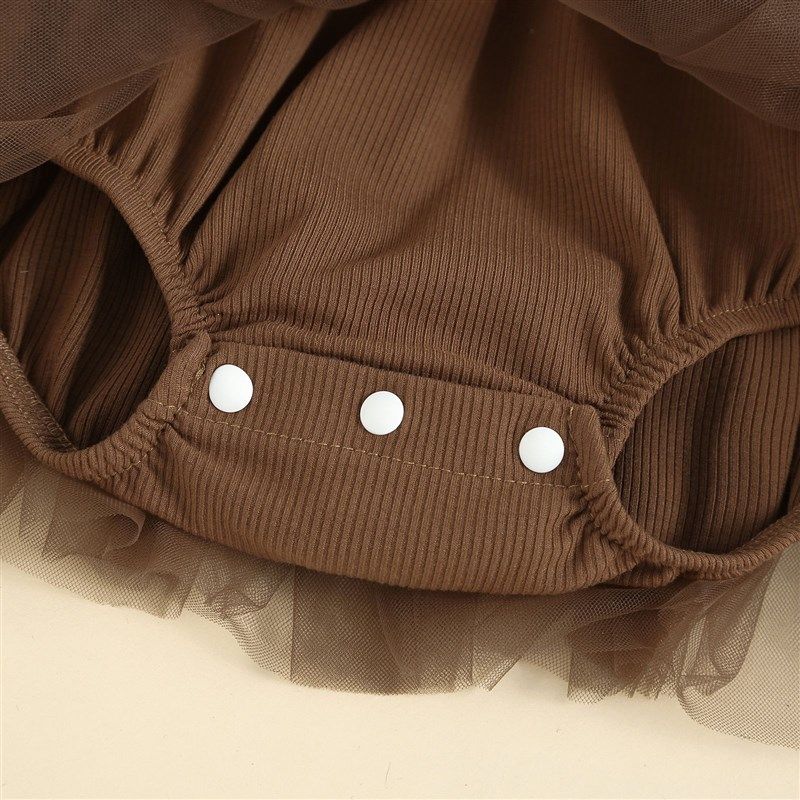 Newborn Baby Girl Romper Striped Long Sleeve Lace Flutter Sl