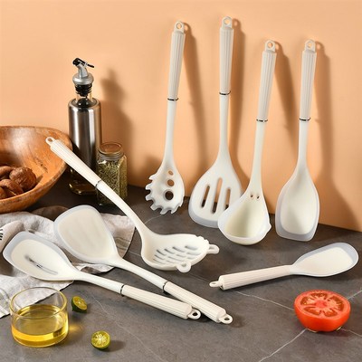 Silicone Utensils Set NonStick Nordic Cooking Plastic Handle
