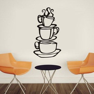 Wall Home Coffee Restaurant Creative Kitchen Sticker Cup for