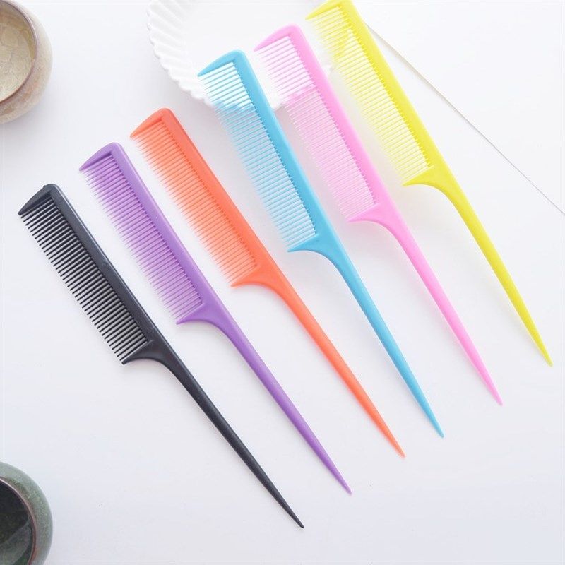 701 Colorful Pointed Tail Comb Hairdressing Comb Plastic Com
