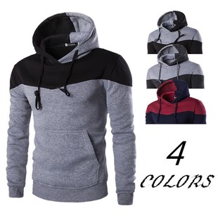 Colorblock Phot Mens Sports DW04 Live Pullover Casual Hooded