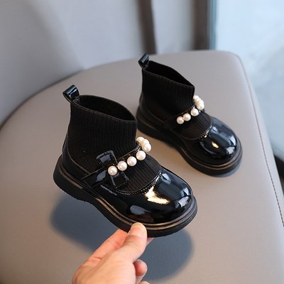 Winter Fashion Princess Leather Shoes for Girls Kids Velvet