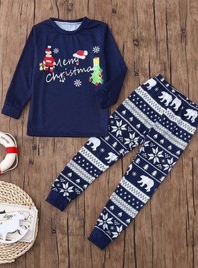 2025 Autumn Europe US Christmas ParentChild Printed Long Sle