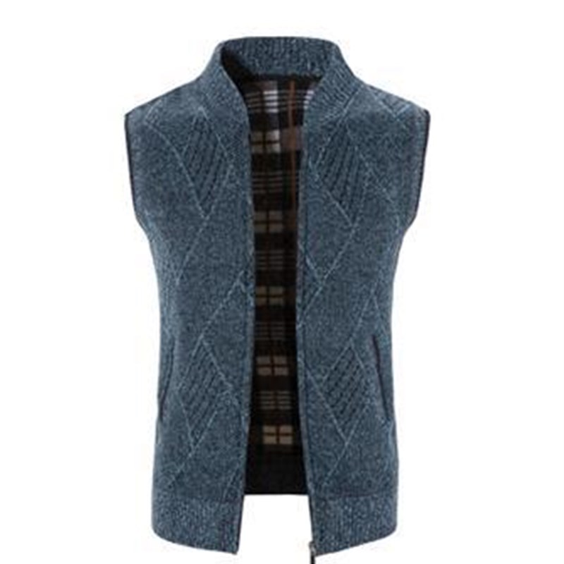 2025FW Plus Size Vest Thickened Warm Stand Collar Cardigan S