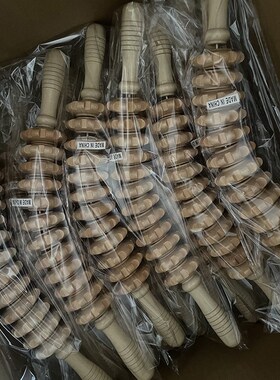 Wood Roller Massager 9Wheel Solid Wood Massager Back Health