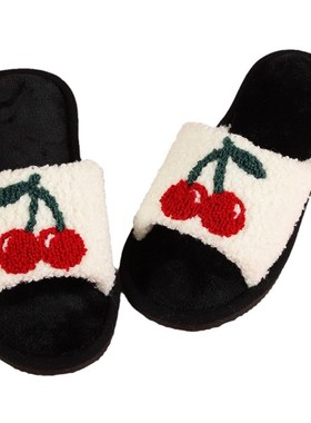 Leopard Print Furry Slippers Womens 2025 Fall Lazy Oneword C