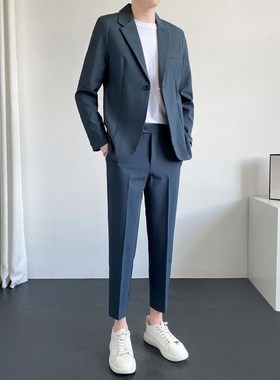 Drop Feel Suit for Men Casual Handsome Light Mature Trendy C