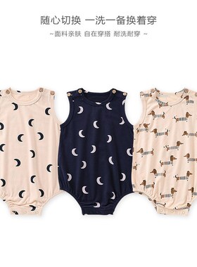 Summer Cotton Baby Bodysuit Unisex Infant Romper Sleeveless