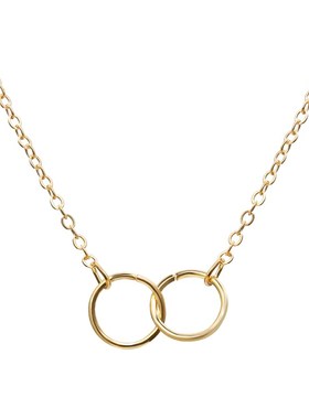 European American Necklace Gold Double Ring Creative Retro S