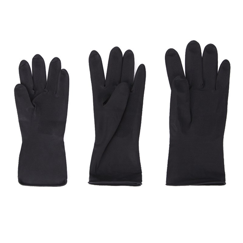 Black Rubber Gloves for Hairdressing Imported Thick Ventilat