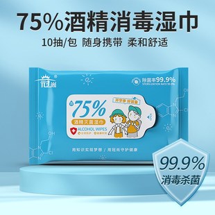 Antibacterial Portable Student 10pcs Wet Alcohol Wipes