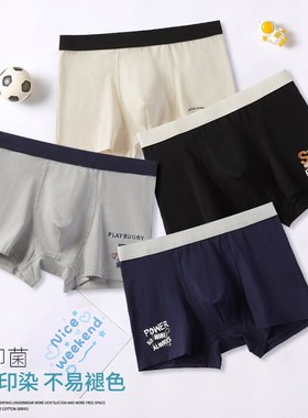 High School Boys Underwear Combed Cotton Boxer Shorts Teenag