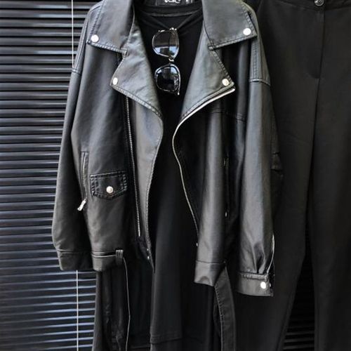 PU Leather Jacket Women EuroAmerican 2025 MidLong Fashion BF