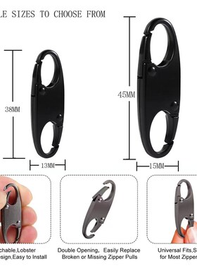 Spring Snap Hook Keychain Metal Alloy Detachable Zipper Pull