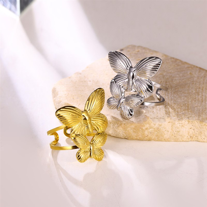 New Exaggerated Personality Stainless Steel Ring Geometric H