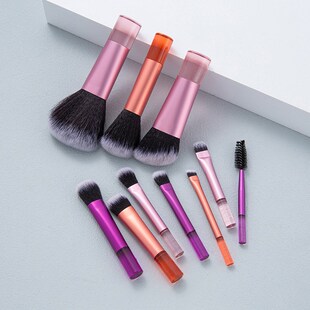 10PCS Mini Color Makeup Brush Set with Brush Bag Crystal Tra