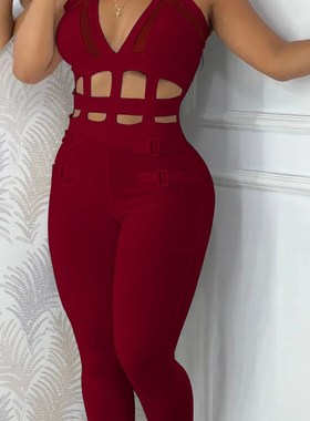 Lowcut White Hollowedout Strappy Waistband Tightfitting Body