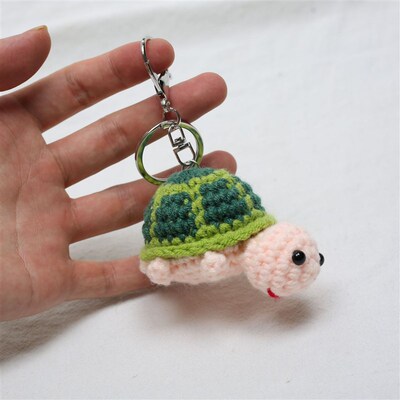 Handmade Turtle Crochet Keychain Bag Charm Gift for CoupleBe
