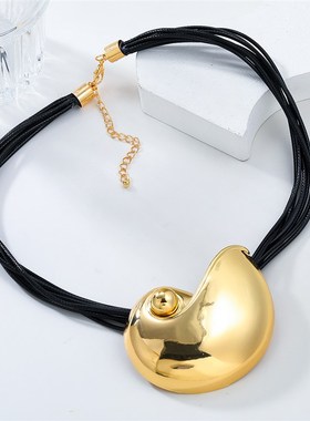 Summer New Alloy Conch Necklace Exaggerated European and Ame