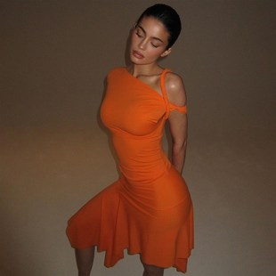 Personalized Slanted Collar 2025 Solid Fashion Slim Summer