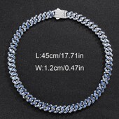 Blue Heavyweight TSquare Cuban New 13mm Diamond Chain Miami