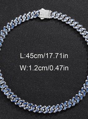 New Blue TSquare Diamond Cuban Chain 13mm Heavyweight Miami