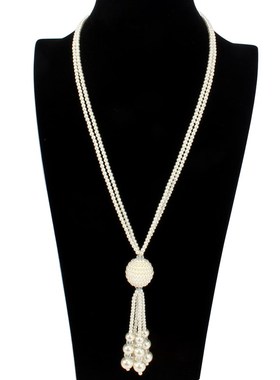 Fashion Pearl Tassel Sweater Chain Long Autumn Winter Neckla
