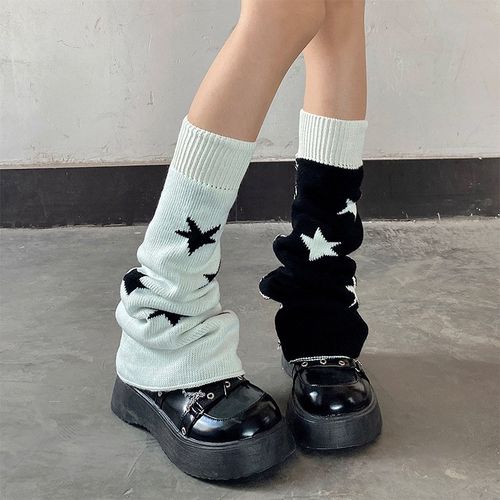 Y2K Asymmetric TwoWear Leg Warmer Star Socks Lolita Winter W