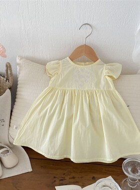 Girls Flutter Sleeve Dress 05 Years Old Summer Huzhou Zhili