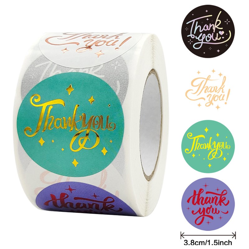 500 4in1 Gold Foil Thank You Stickers 15inch Thank You Seal