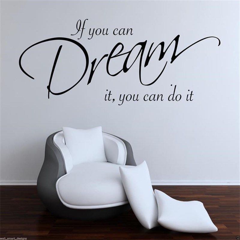 Wall Sticker of English Proverbs for Dreaming Customizable K
