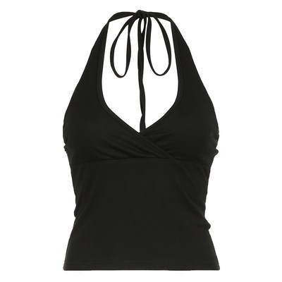 American Commuter Hot Girl Style Deep VNeck Halter TieBack V