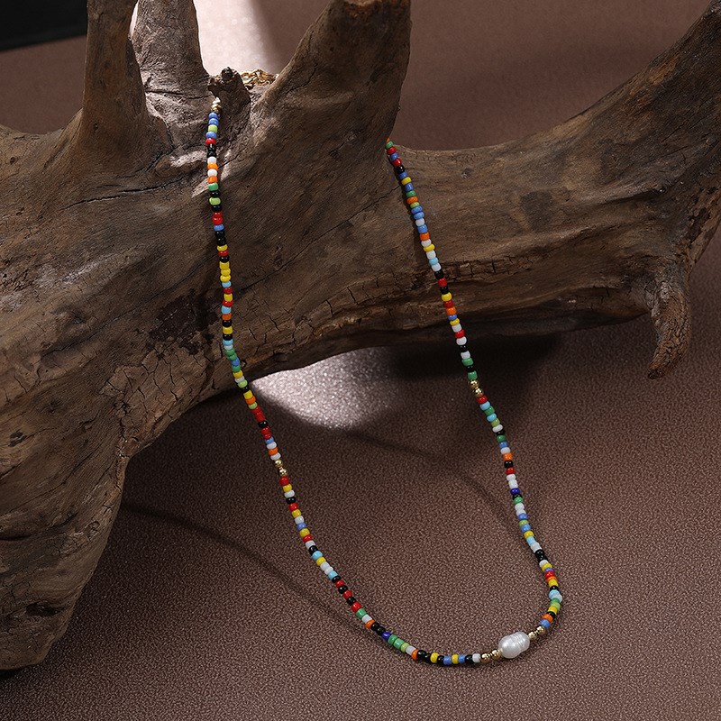 Colorful Beaded Necklace Hipster Style Ins Fashion Retro Ros