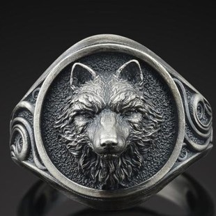 Retro Jewelry Wolf Totem Powerful Morningray Silver Fashion