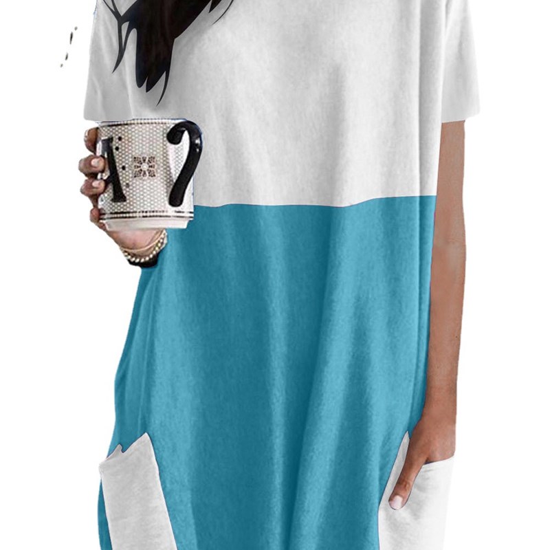 2025 Europe and America Round Neck Short Sleeve Patchwork Co