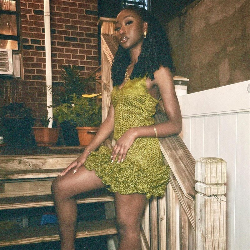 Sexy Strappy Backless Vneck Lowcut Highwaist Bud Dress 2025