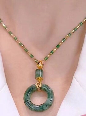 Vintage Bamboo Necklace Light Luxury Pendant Necklace Circle